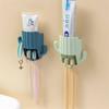 Wall Mounted Cactus Toothpaste Toothbrush Holder Draining Organizer Rack Home Bedroom Wall Door Decoration Rack Home Bed