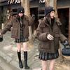 Womens Loose Short Hooded Cotton Coat 2026 Fall Winter Solid Color Casual Jacket With Pockets