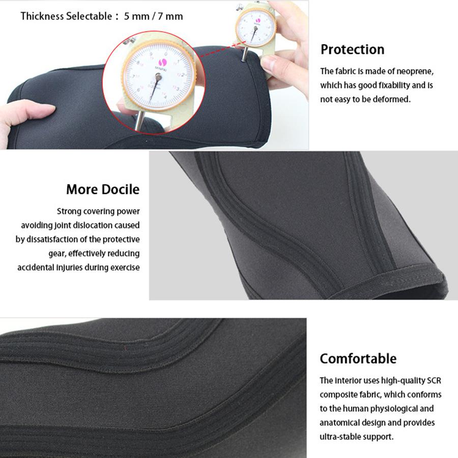 1 pereche de genunchi de protecție pentru genunchi, suport pentru genunchi, îngroșare de înaltă performanță, 7 mm, genunchiere din neopren pentru ridicarea greutăților de volei