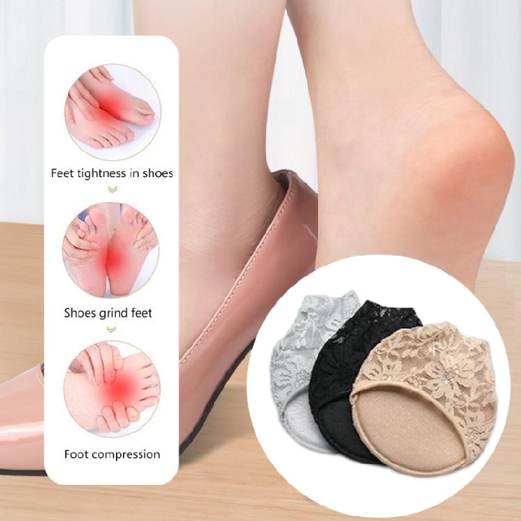 1 Pair Five Toe Forefoot Pads for Women High Heels Half Insoles Toe Topper Socks