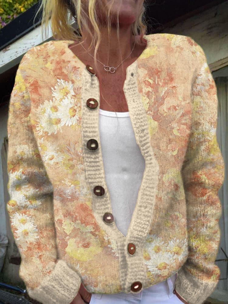 2026 foreign trade new 3D digital printing cardigan knitted jacket women's clothing early spring and autumn factory wholesale