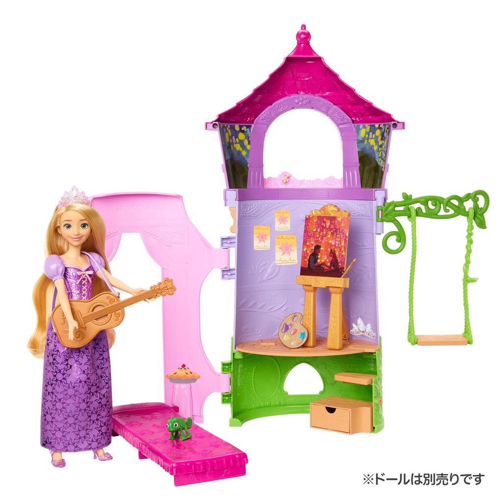 Mattel Disney Princess Rapunzel Story Tower Castle Playset Dollhouse (Dolls sold separately) Pretend Play for Girls Ages 3+ Pink JGR71