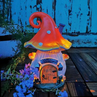 Outdoor Garten Hof Dekoration Pilz Ornamente Solar Kleine Haus Terrasse Balkon Dekoration Landschaft Nachtlicht