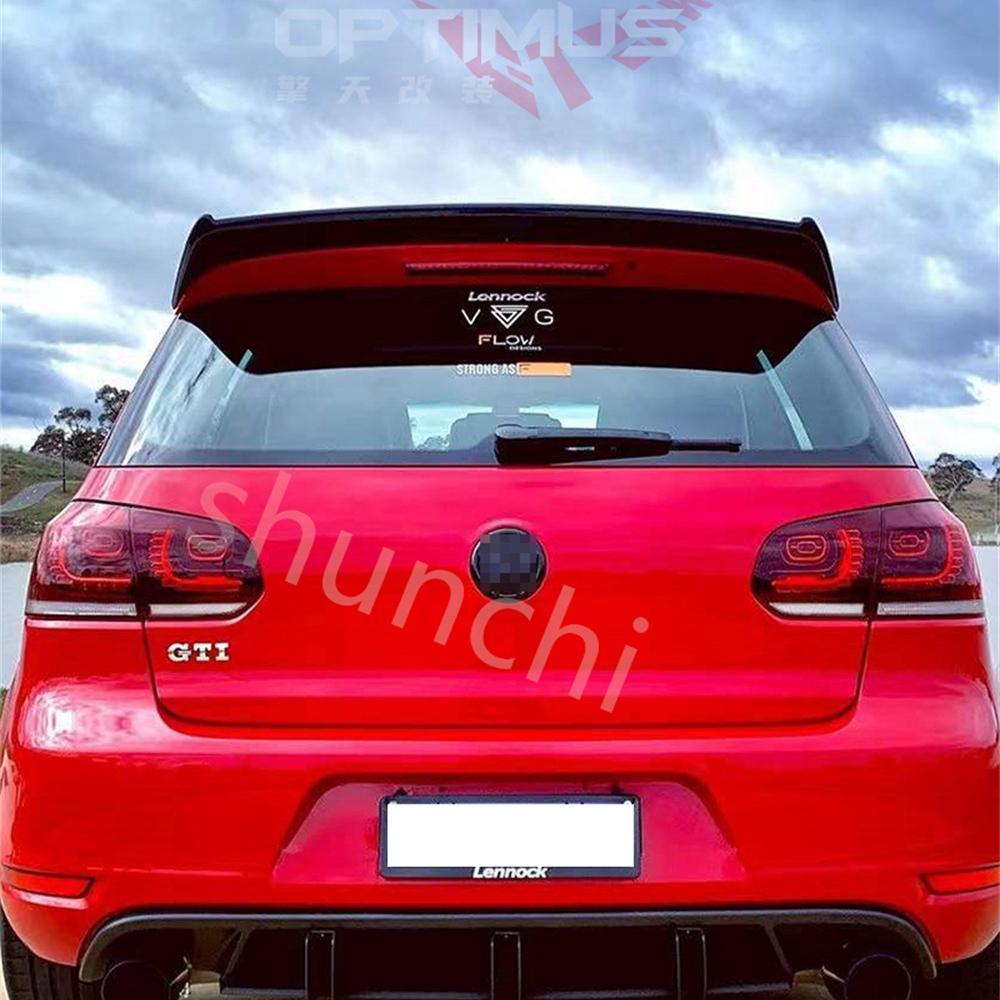 Rear Roof Spoiler Lip Wings Spoiler for Volkswagen VW Golf 6 MK6 VI GTI R20 2010-2013 ABS Plastic Rear Wing Lip Spoiler