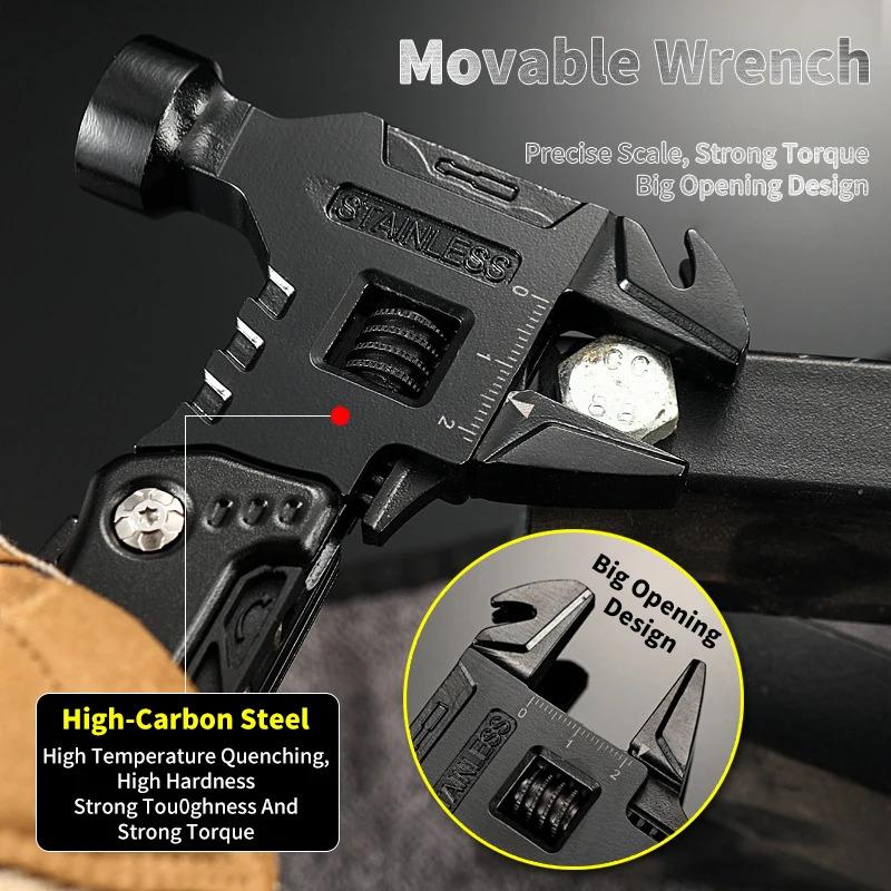 Multifunktionsschlüssel Hammer Messer Zange Outdoor Camping Überlebenswerkzeug Arbeitssparendes Werkzeug Edelstahl Multiwerkzeug Messer Neu