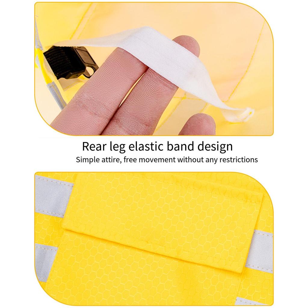 Water Resistant Dog Raincoat With High Density PU Fabric Reflective Strips For Night Safety And Rainy Day Protections