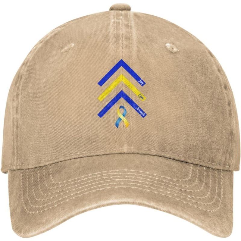 Down Syndrome Awareness Love Strength Triple Chevron Baseball Cap Washed Cotton Adjustable Casual Cap for Men Women