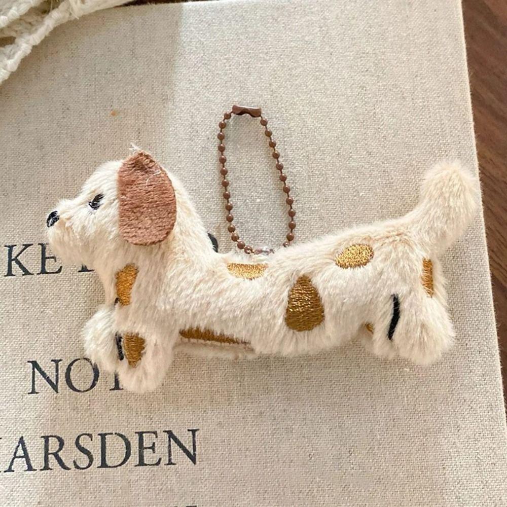 PP Cotton Dachshund Keychain Cartoon Puppy Bag Hanging Decoration Key Holder Pendant  Couple Gift