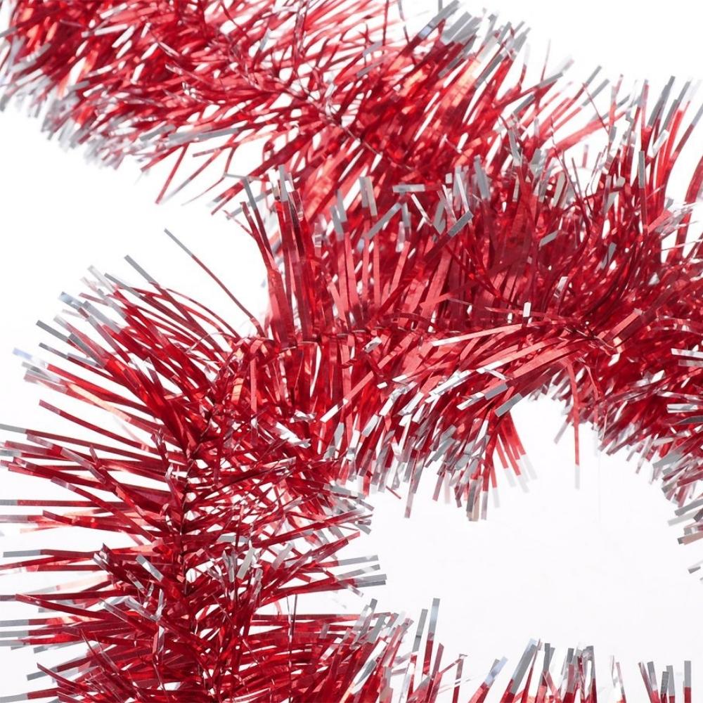 Christmas tree chain red and silver decoration Christmas garland