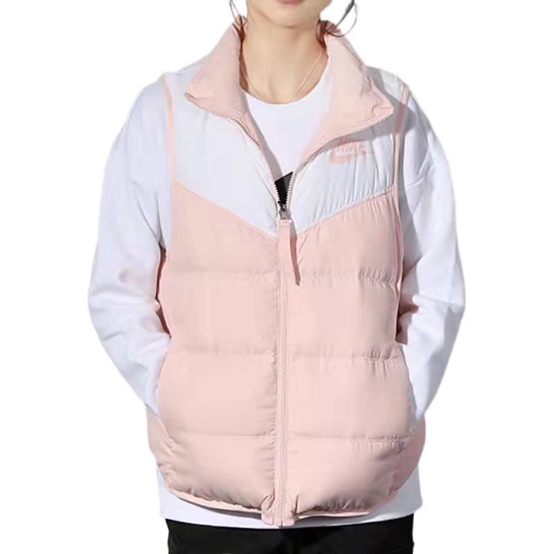 Nike Down Vests Women's Pink Stand Collar Moderate Other 939443-101