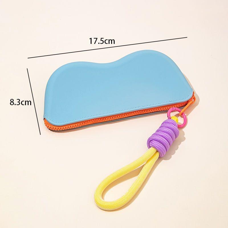 Soft Silicone Zipper Glasses Bag Sunglasses Waterproof Storage Protective Cover Hanging Bag Coin Purses Dustproof Glasses Box