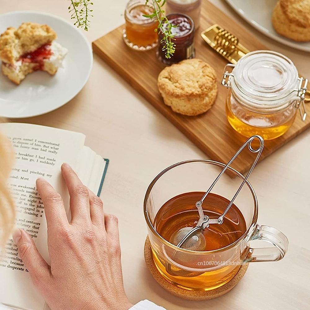 1pc Stainless Steel Tea Infuser Handle Tea Ball Sphere Mesh Tea Strainer Coffee Herb Spice Filter Diffuser Kitchen Gadgets