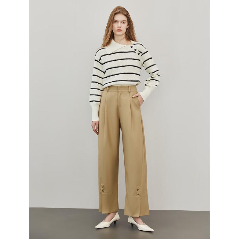 ELLE Damen High-Waist Straight Leg Freizeithose