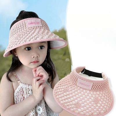 Children's Sun Protection Hat Summer Empty Top Sun Hat Boys and Girls UV Sun Hat Cartoon Straw Woven Hat Cool Hat