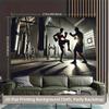 2D Industrial Boxing Gym Tapestry with Punching Bags Wall Hanging