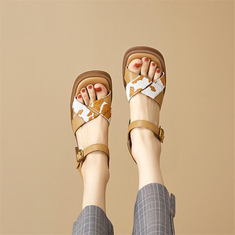 Fashion 2025 New Fashion Casual Sandals Summer Sandals Square Toe Sandals Concise Roman Shoes Chunky Heel High Heels Sandals for Women