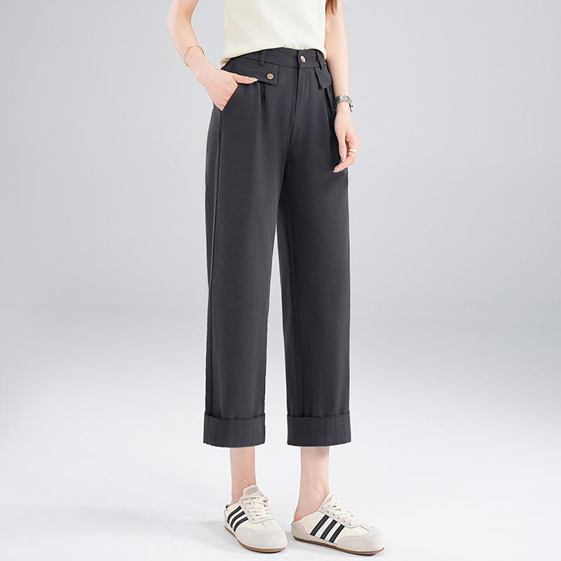 High-Waist Slimming Pleated Pants, Nine-Tenths Length, Spring/Summer 2026 Fashion, Yamamoto Fuyun Design, Thin and Stylish for Commuting.