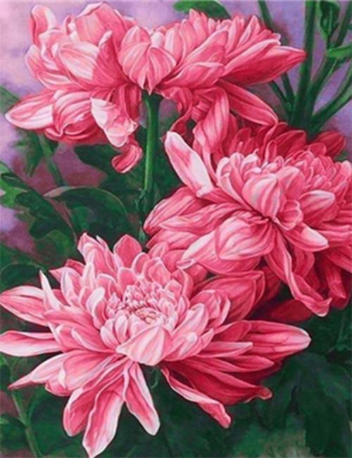 Broderie completă cu diamante, flori, bujor, broderie cu diamante, decorare cu punct de cruce, artă mozaic, decor pentru casa