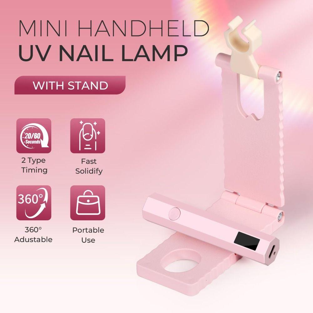 Foldable Nail Dryer with Stand Flash Cure Lamp Portable UV Nail Lamp  for Gel Nails