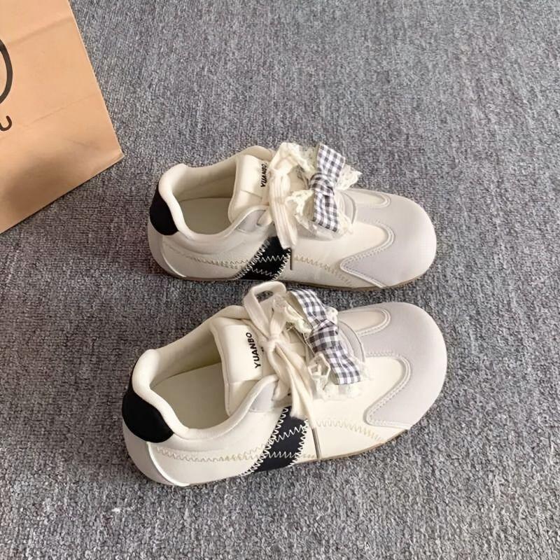 Board Shoes Elegant Bow Fashion Sports Little White Shoes Spring New Dopamine Running