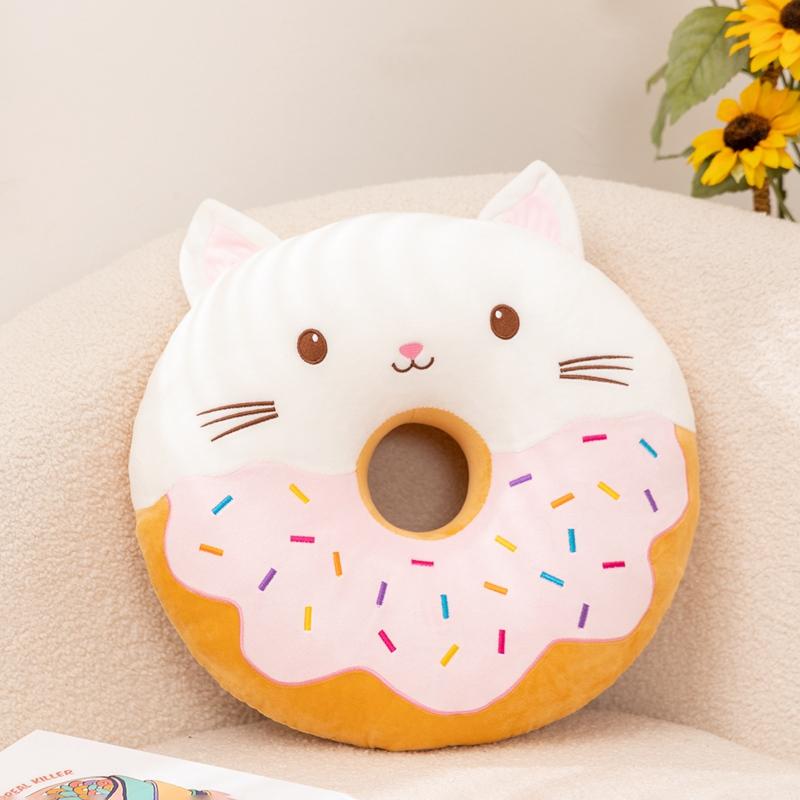 42x42cm Cartoon Tier Donut Plüschkissen gefüllt Kawaii Runder Sitzkissen Ringform Kissen Dekoration Geschenk 42x42cm