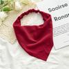 New Solid Color Head Scarf Triangle Shape Chiffon Material Triangle Bandanas Elastic Design Elastic Hairband Women Girls