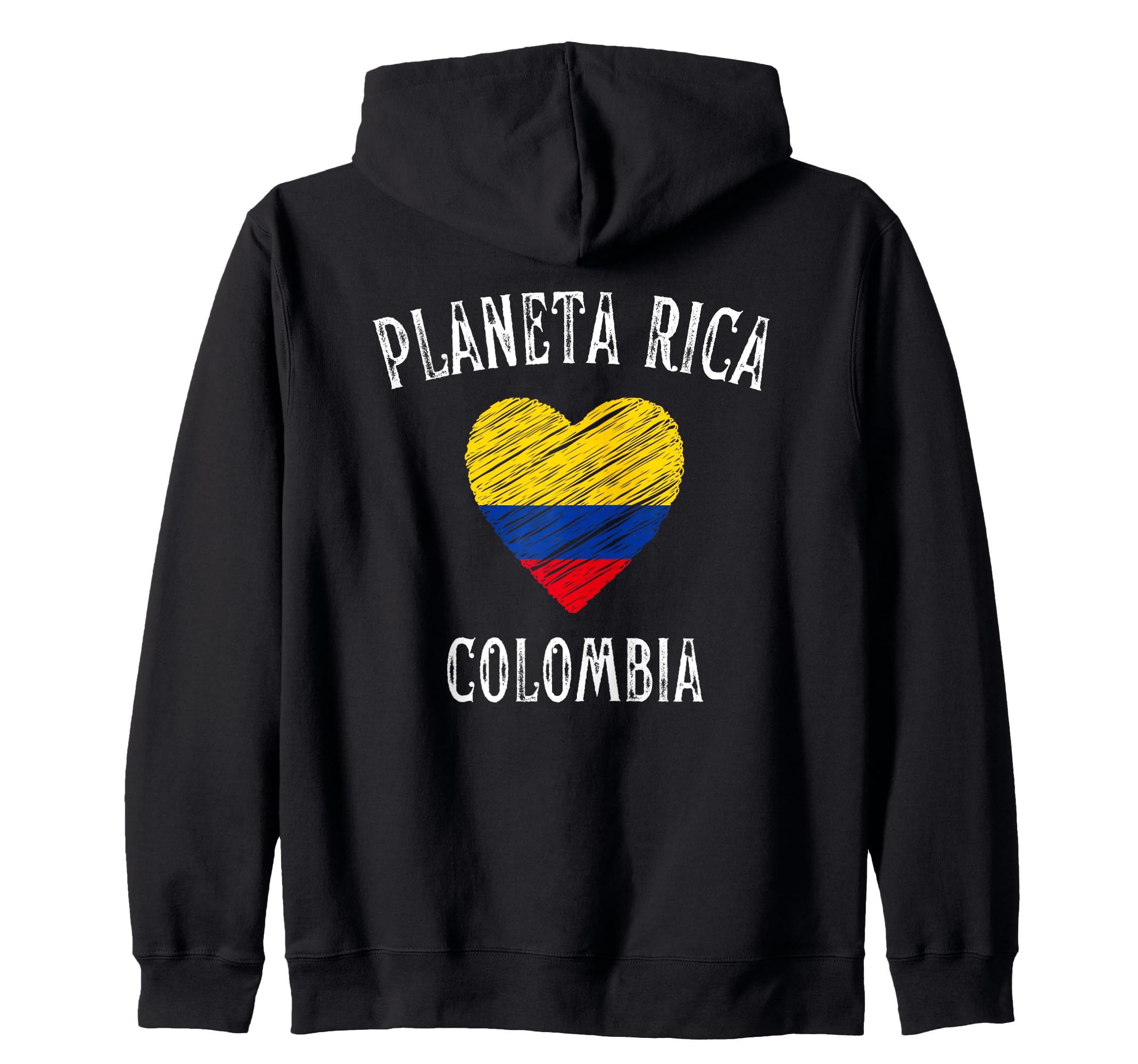 Colombia Flag Heart Planeta Rica City Zip Hoodie