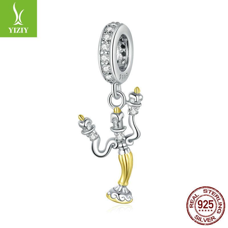 Electroplated Magic Candlestick Diy Beaded Accessory, Fairy Tale S925 Silver Pendant Bsc319