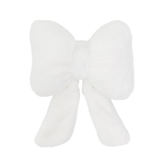 Plush Bow Car Headrest Pillow Lumbar Support Pillow Soft Comfortable Waist Pillow Elastic Bands Car Seat Back Cushion