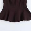 Autumn Fashion New Sleeveless Laminated Decorative Slim Top Women's Clothing