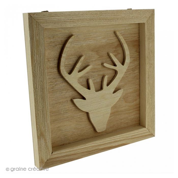 Tableau en bois Renne 20,5cm