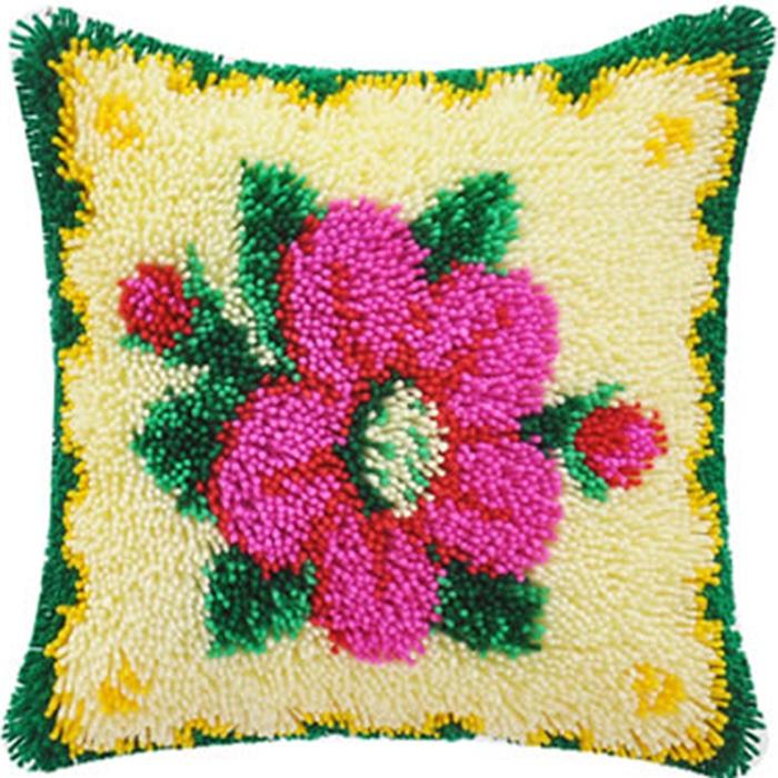 Flowers Plants Series Latch Hook Kit Butterfly Handmade Embroidery Pillow 3d Segment Embroidery Pillow Wool Handcraft Supplies 