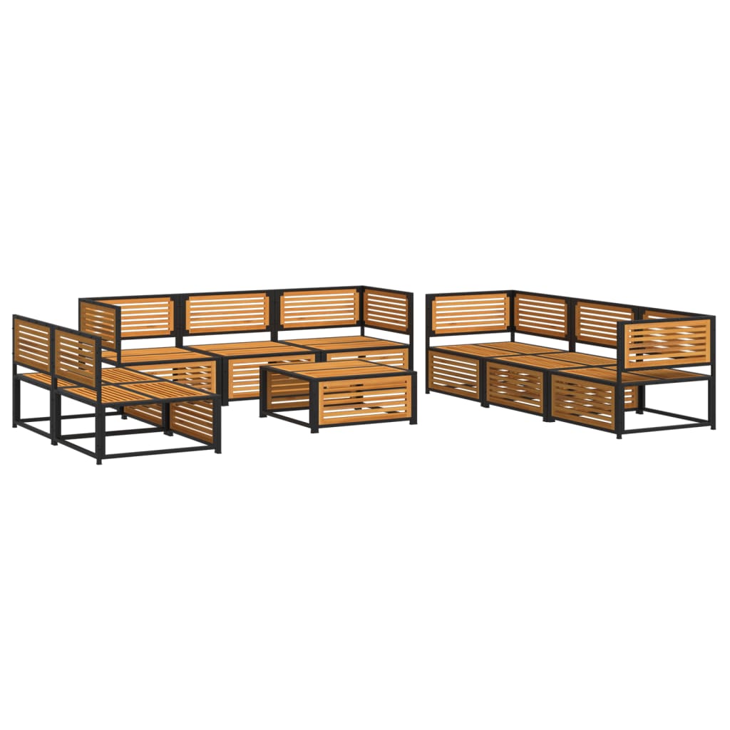 9 Piece Garden Sofa Set with Cushions Solid Acacia Wood