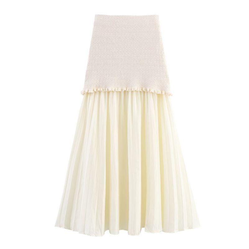 Araltay New Arrival Fashion Style Women's Clothing Fashion Horizontal Bra Laminated Decoration Outwear Patchwork Knitted Overskirt