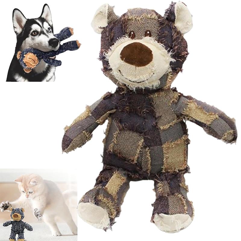 Zabawka dla zwierząt Teddy Bear, zabawka wydająca dźwięki, interaktywna, dla psów, do zgrzytania, czyszczenia zębów, antygryzowa, Abreact, zabawka dla misia, artykuły dla zwierząt