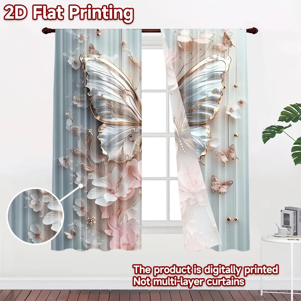2D flat Photography Backdrop Background Banner Butterfly with Flowers 100% Polyester Birthday Party for Holiday decorations