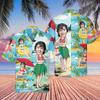 Cămăși Hawaiian Cartoon cu Fotografie Personalizată Cămăși cu Față Personalizată Model Tropical Pentru Bărbați Femei Cadou de Zi de Naștere Petrecere Burlaci