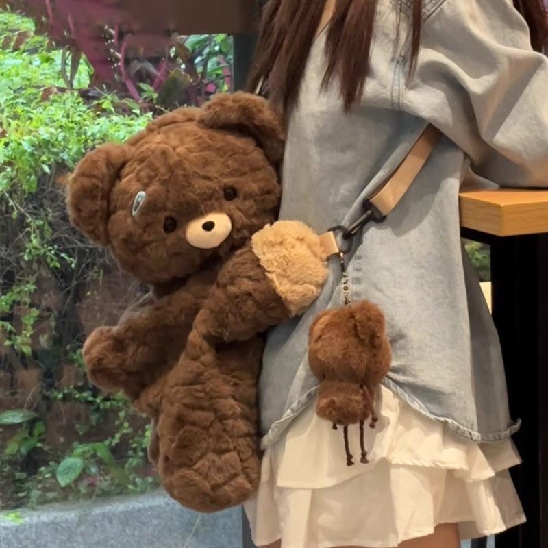 Can love bear plush party bag backpack doll schoolbag female birthday gift