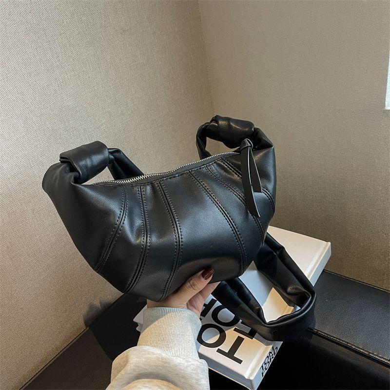 

Women s Wide Shoulder Strap Niche Style Black Crossbody Chest Bag Black