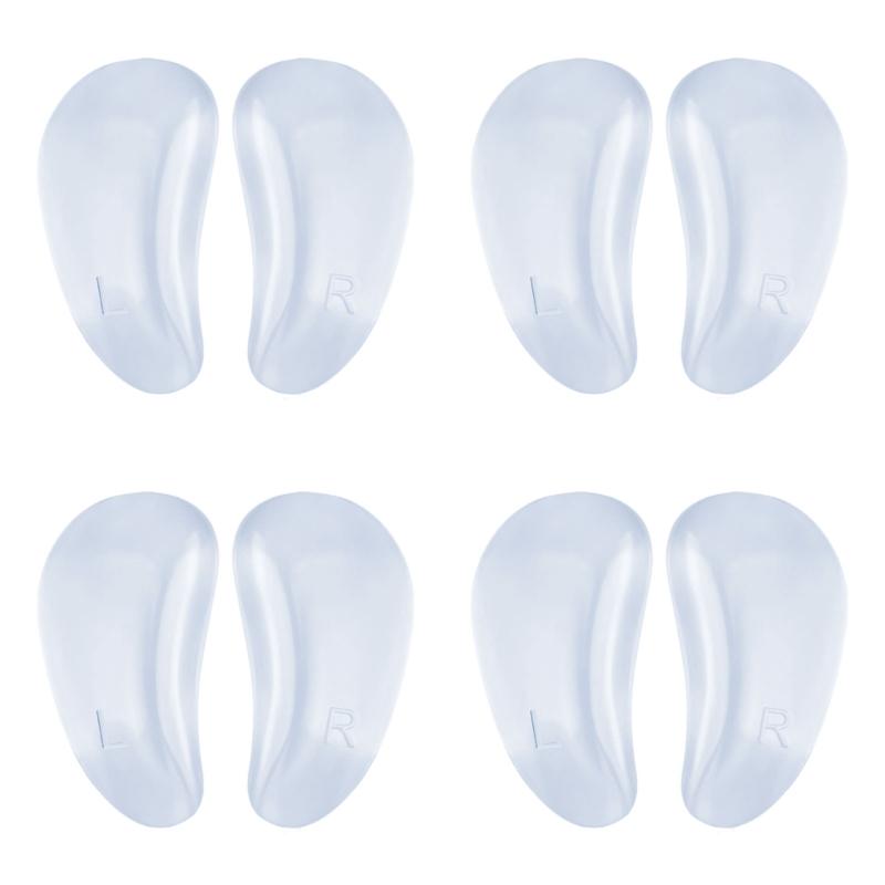 4 Pairs Adhesive Orthotic Clear Arch Support Shoe Insoles Flat Feet Arch Insert Gels Pads for Foot Pressure Relief