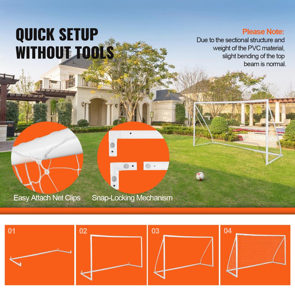 SucceBuy 12x6FT Portable Soccer Goal Soccer Net 1 Pack For Adults Kids Training All-Weather Outdoor Soccer Goals with Carry Bag