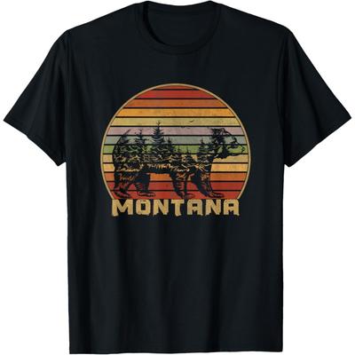 Montana Vintage Grizzly Bear Nature Retro T-Shirt