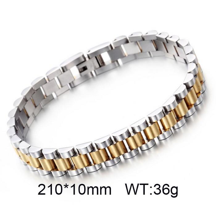 Kalen 9/10/15mm Golden Watch Strap Stainless Steel Bracelet For Men Women High Polished Bangle Party Holiday Jewelry Gifts