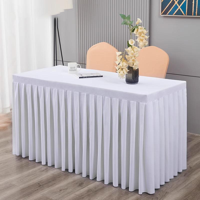 Elastic Table Cloth Hotel Conference Table Cover Meeting Room Office Flannel Rectangle Tableclover Wedding Banquet Decoration