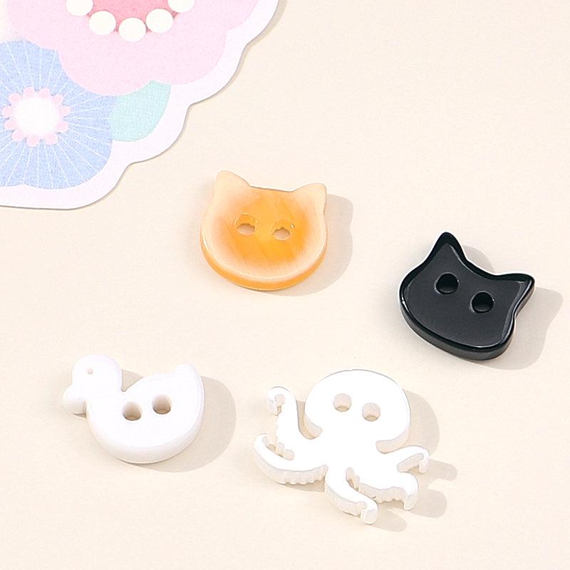 Adorable Kitten Fish Buttons for DIY Crafts: Hair Ties, Bracelets, and Decorations