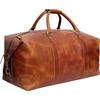 24" Leather Buffalo Case Duffel Luggage Bag, Gym Travel Tote Duffel, Overnight Weekender