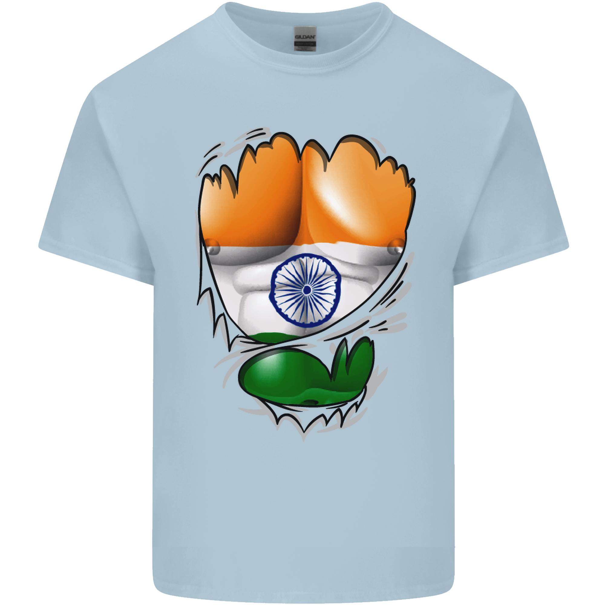 Gym The Indian Flag Ripped Muscles India Unisexs Light Cotton TShirt S