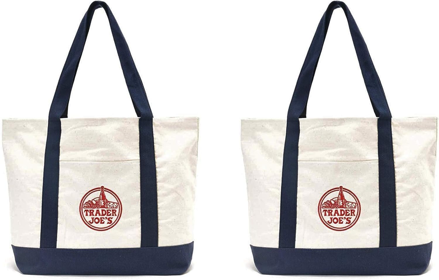

Bag Tote Bag Eco Bag Canvas Ivory White Set of 2 [Trader Joe s] [Item]