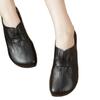 Real soft leather mom shoes 2025 new spring round toe retro lazy shoes classic soft sole breathable single shoe for women