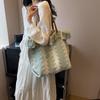 Large Capacity Women's Korean Style Fringed Shoulder Versatile Student School Commuter Canvas Tote Bag
